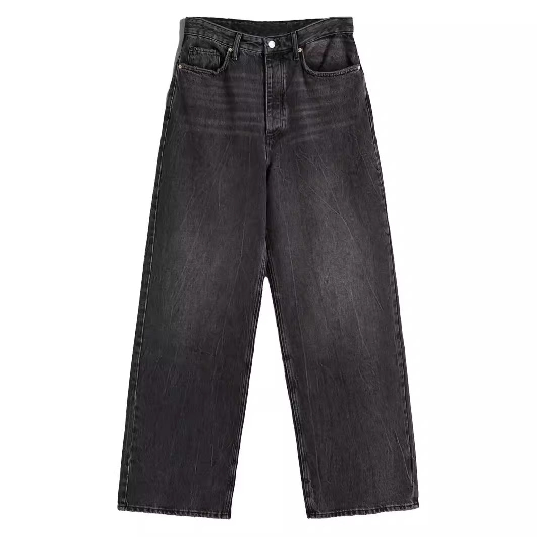 Loose wide leg jeans for women