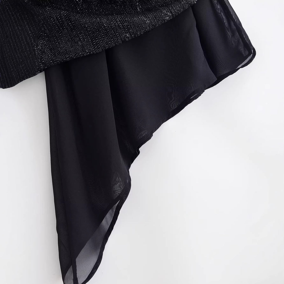 Asymmetric pearl embellishment dress