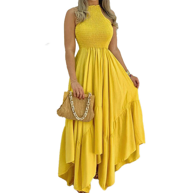 Elegant Pure Color Maxi Dress Sleeveless Casual Fashion Dress
