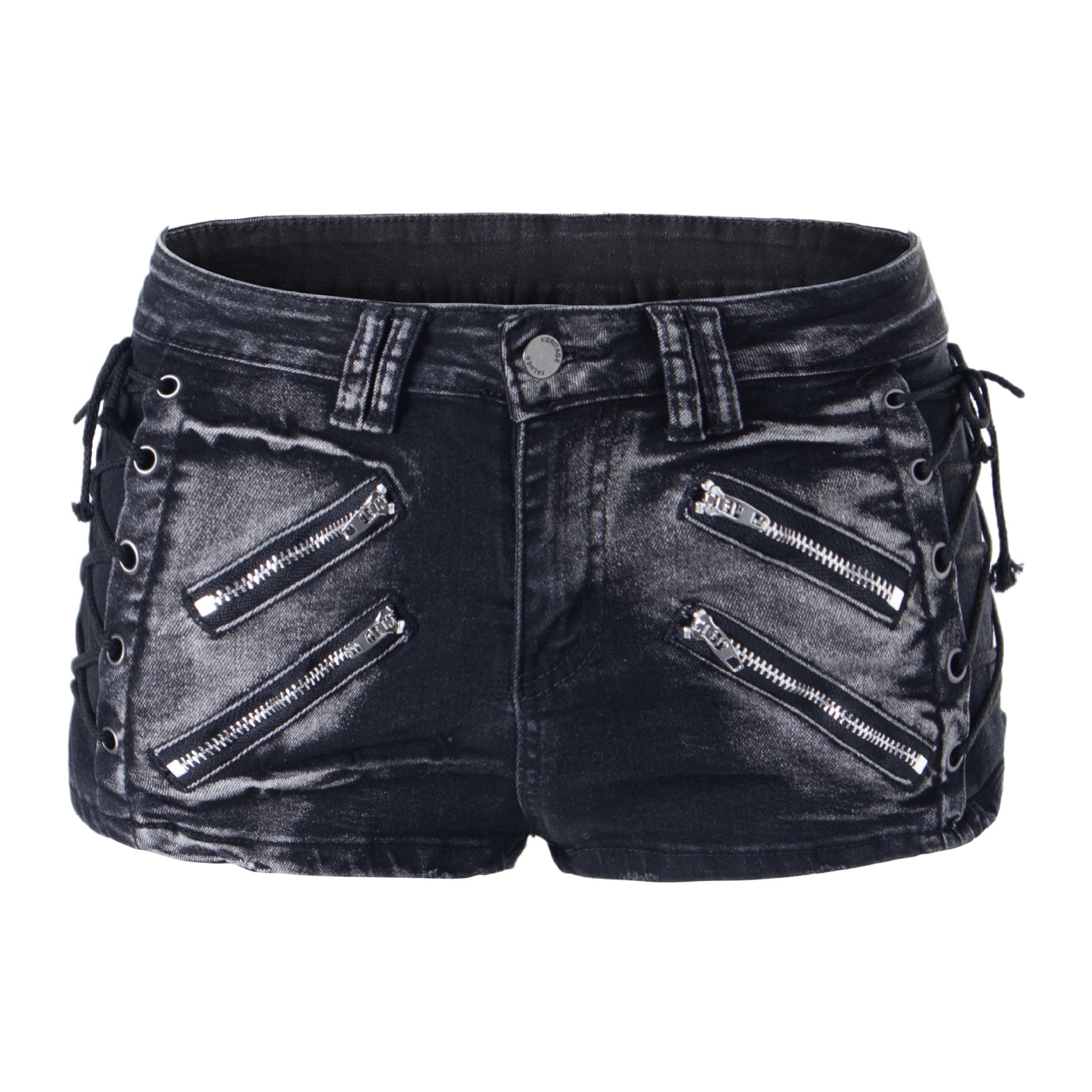 Strap zipper low waisted jeans for women