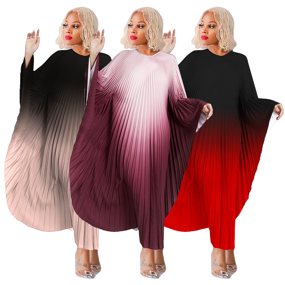 Gradient pleated dress