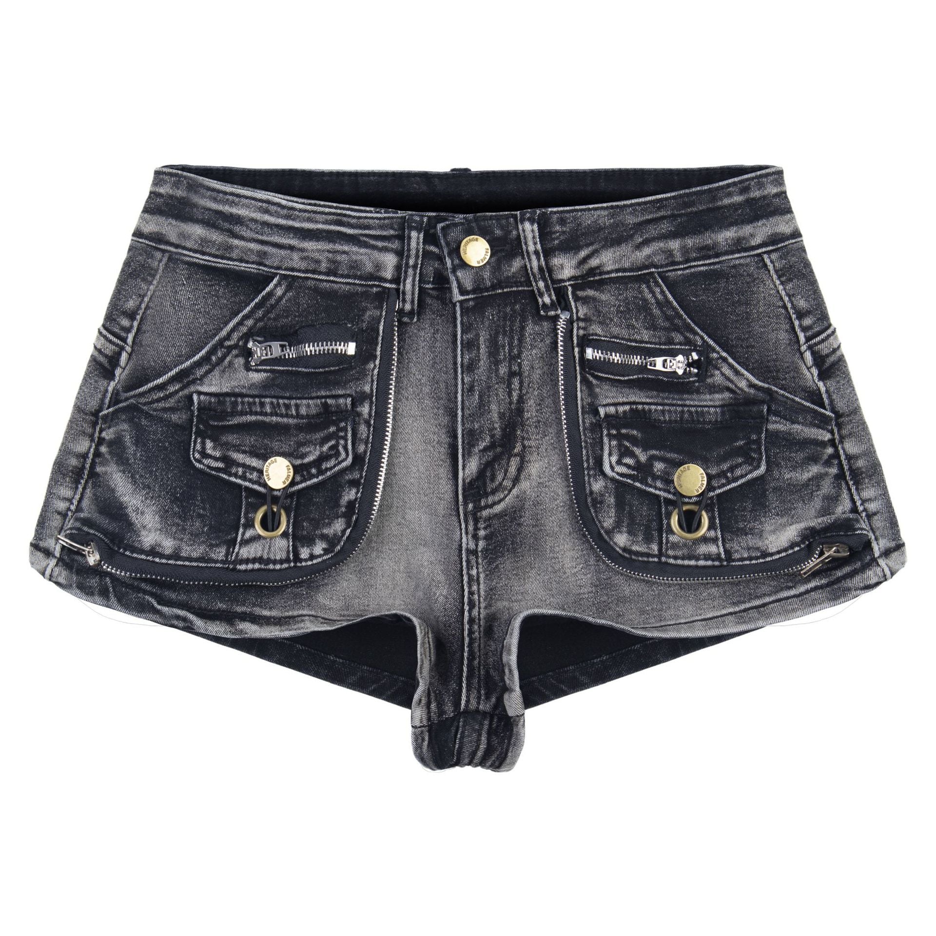 Washed and worn low rise jeans for women