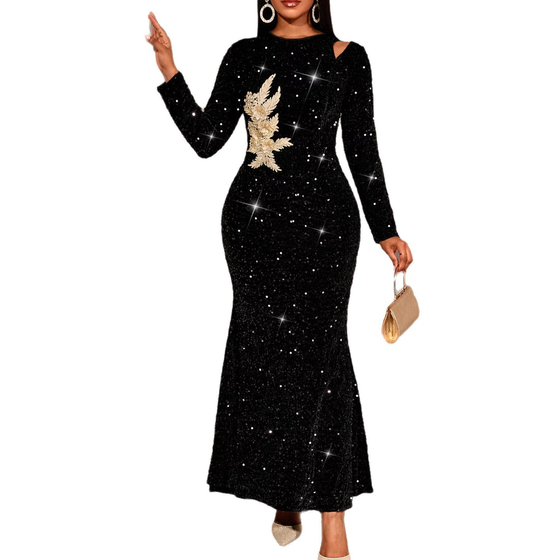 Hollow sequin dress