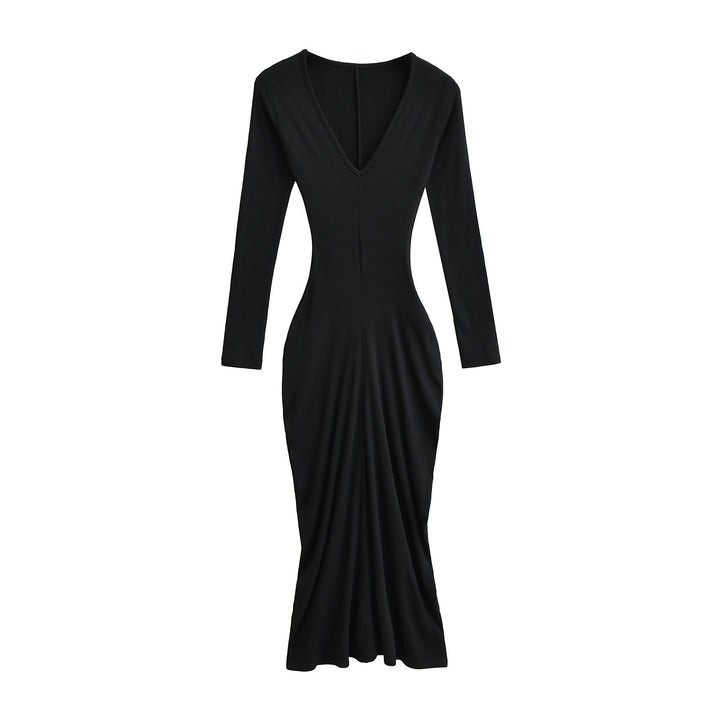 Velvet waist cinching dress