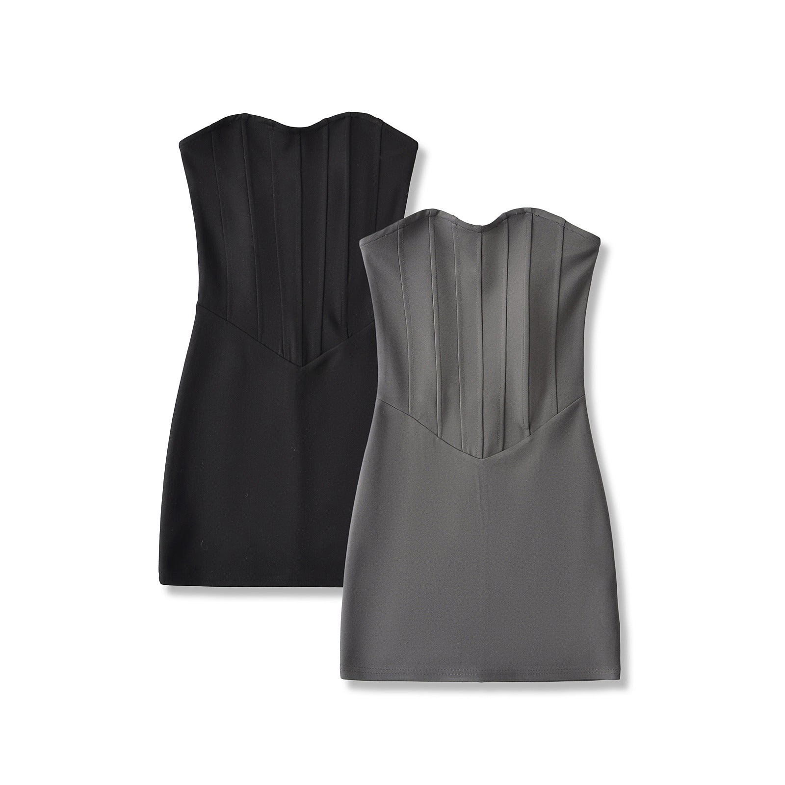 Fishbone strapless dress