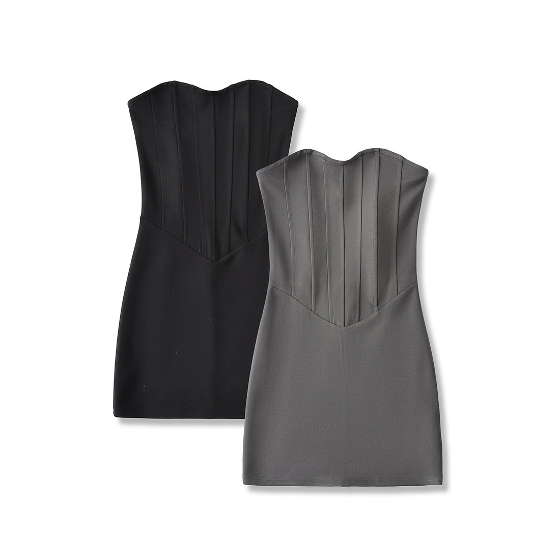 Fishbone strapless dress