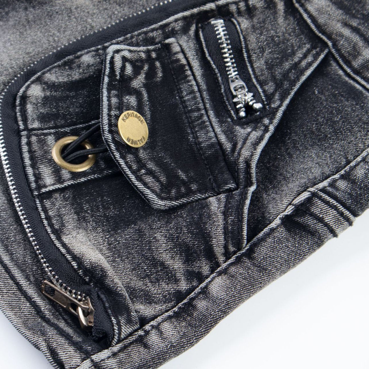 Washed and worn low rise jeans for women