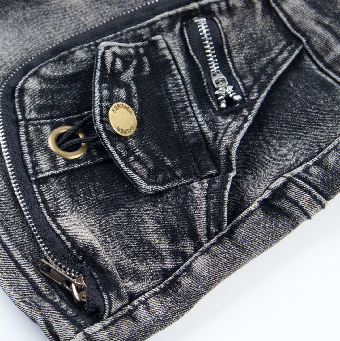 Washed and worn low rise jeans for women