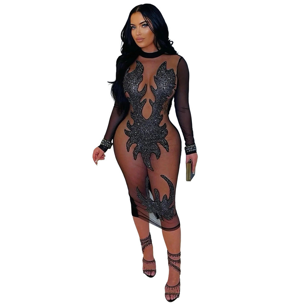 Transparent sequin dress