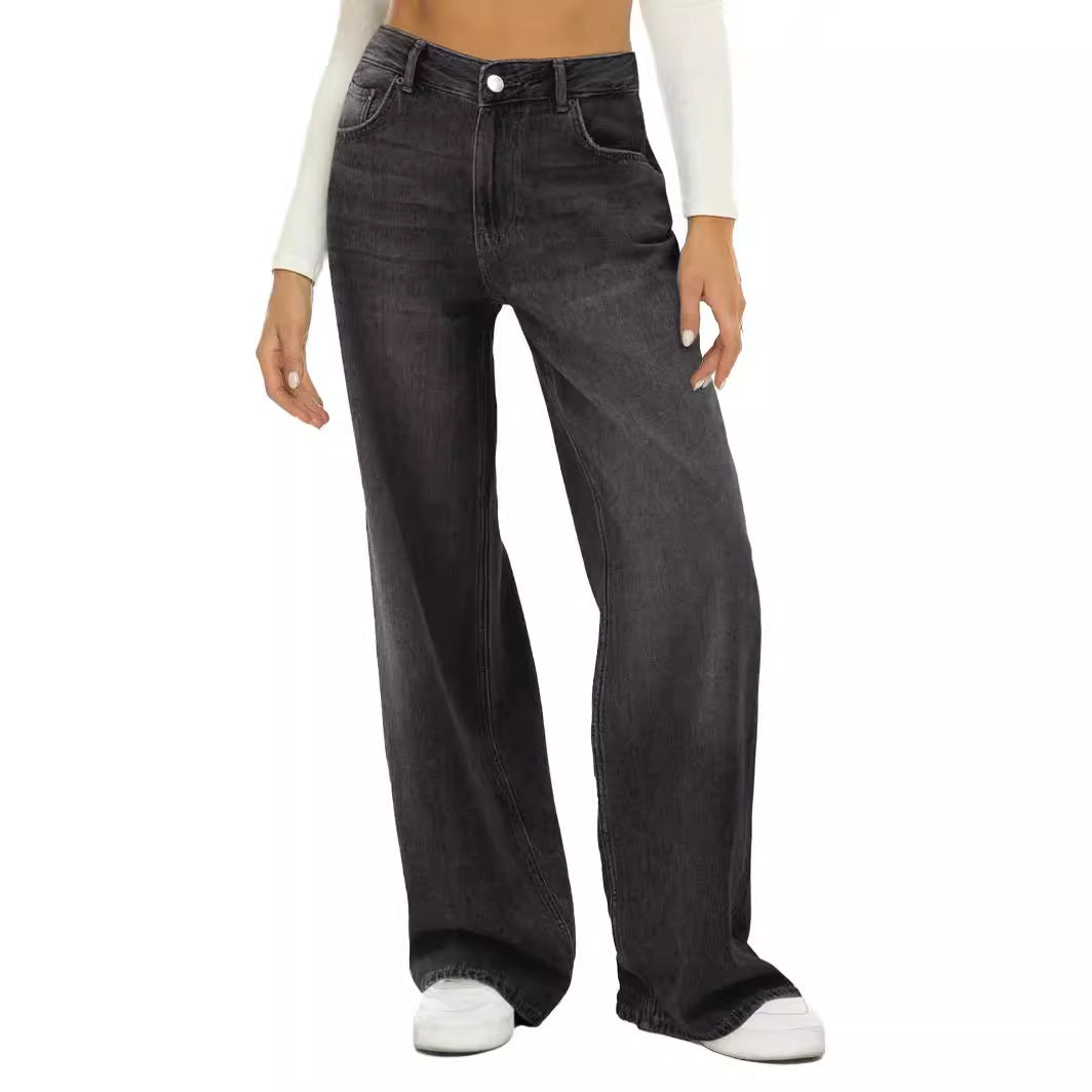 Loose wide leg jeans for women