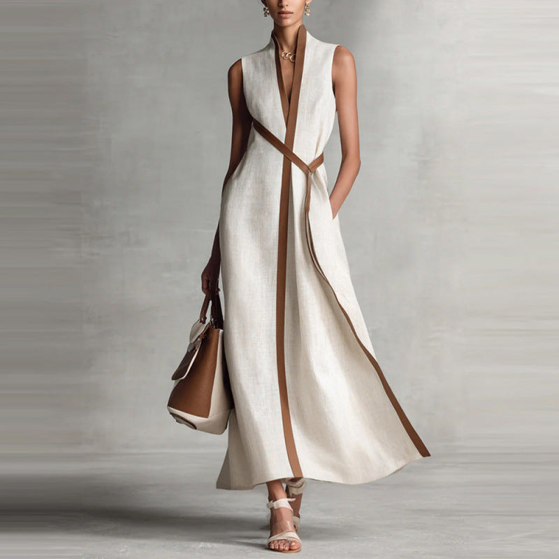 Color blocked sleeveless dress