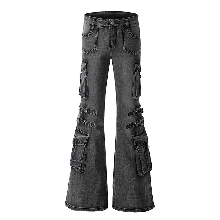 Multi pocket low waist jeans