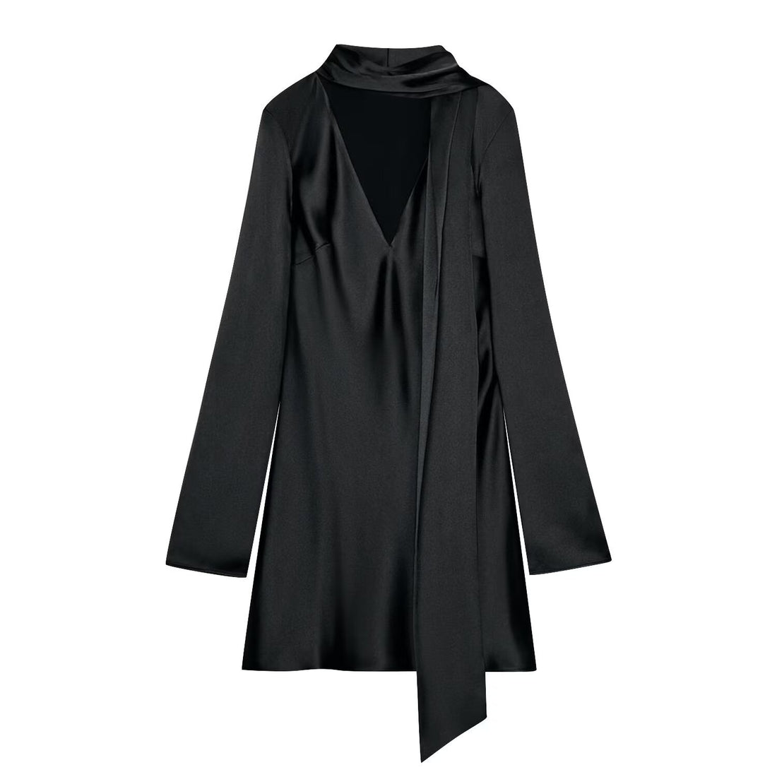 Silk textured scarf dress