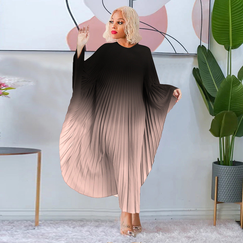 Gradient pleated dress