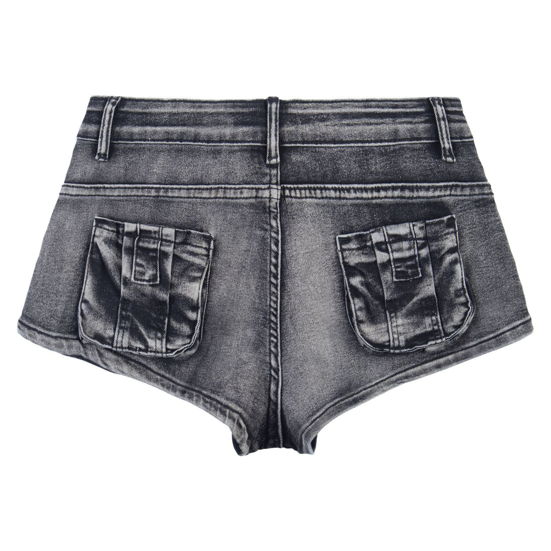 Washed and worn low rise jeans for women