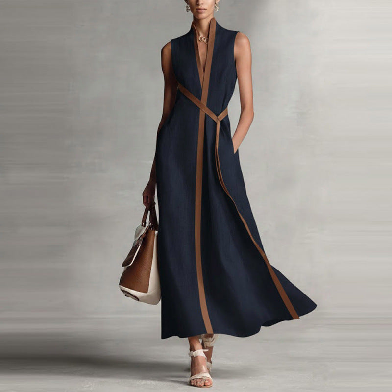 Color blocked sleeveless dress