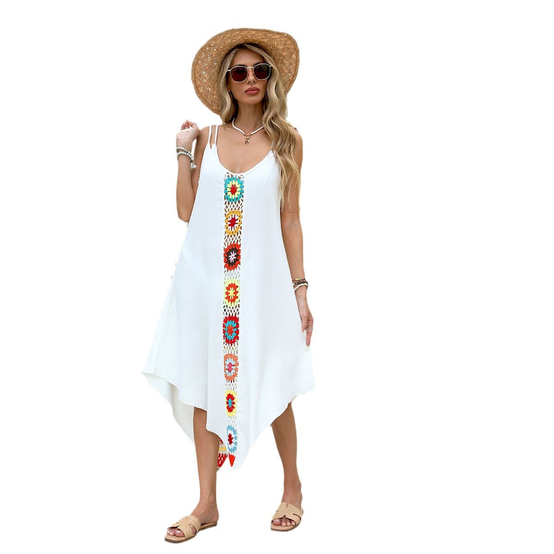 Beach Strap Dress Crochet Long Dress Elegant Swimwear Cover-Up
