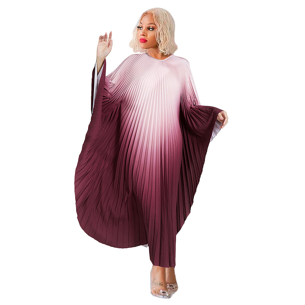 Gradient pleated dress
