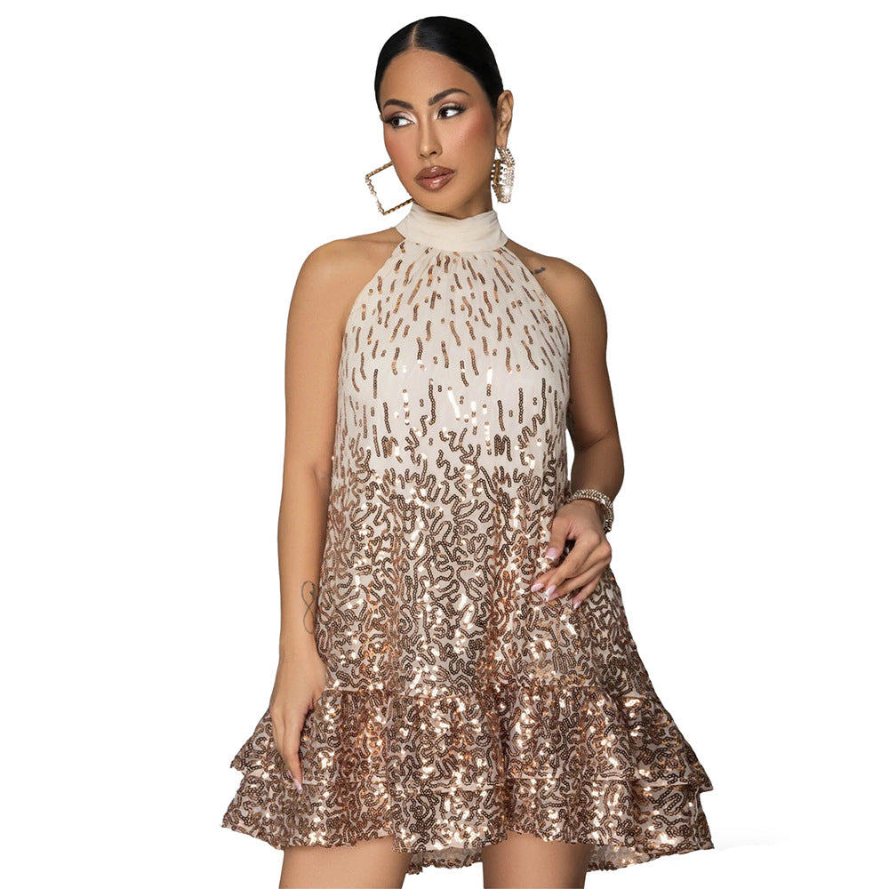 Round neck sleeveless dress