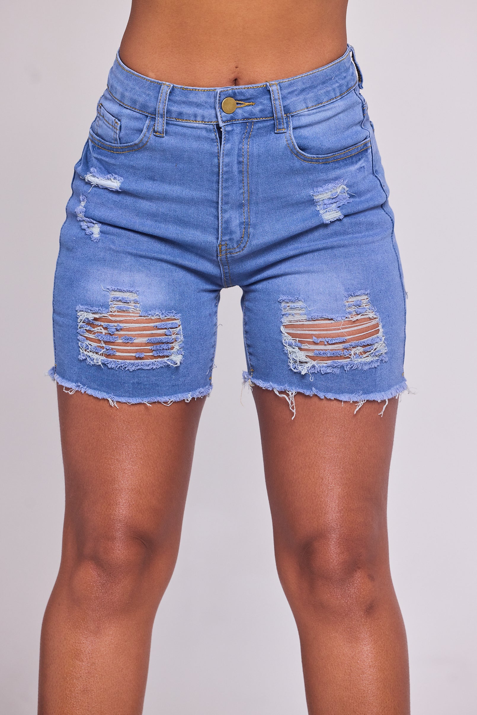 Distressed Denim Shorts