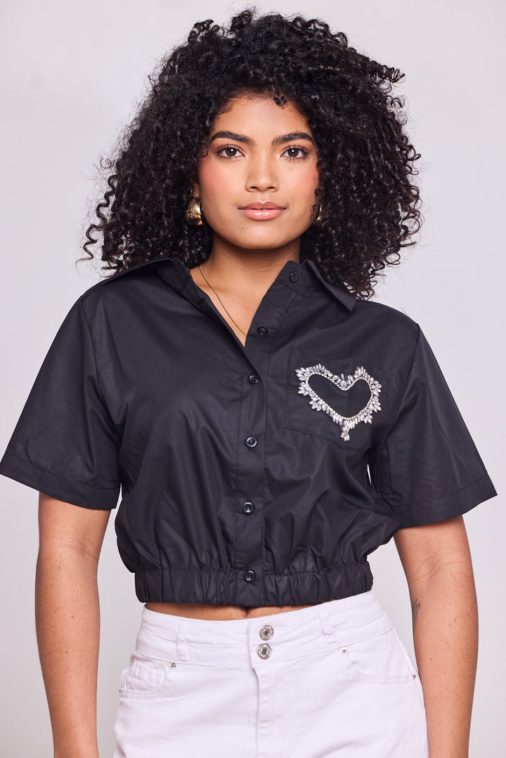 Glam Heart Button-Up Shirt