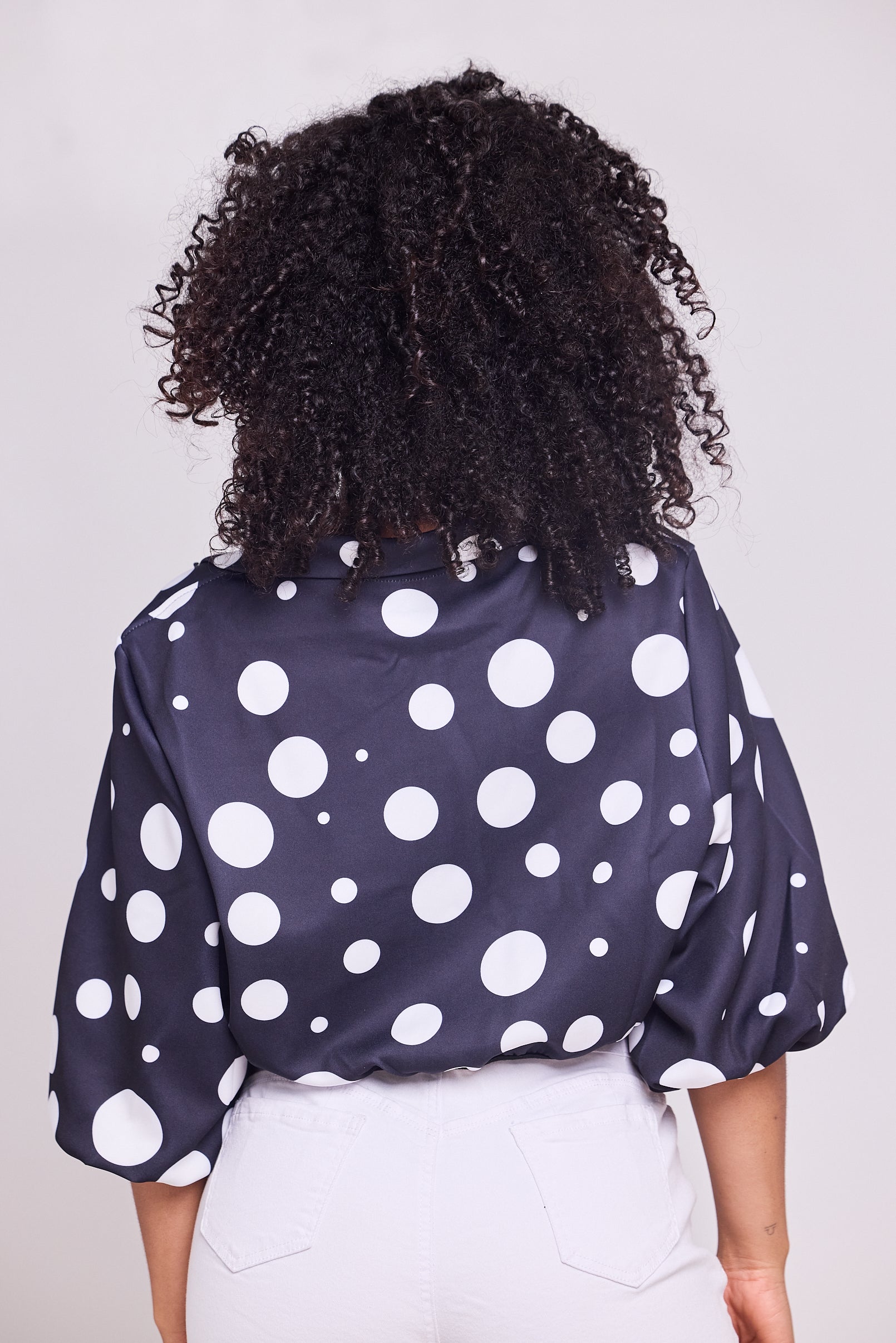 Polka Dot Cropped Jacket