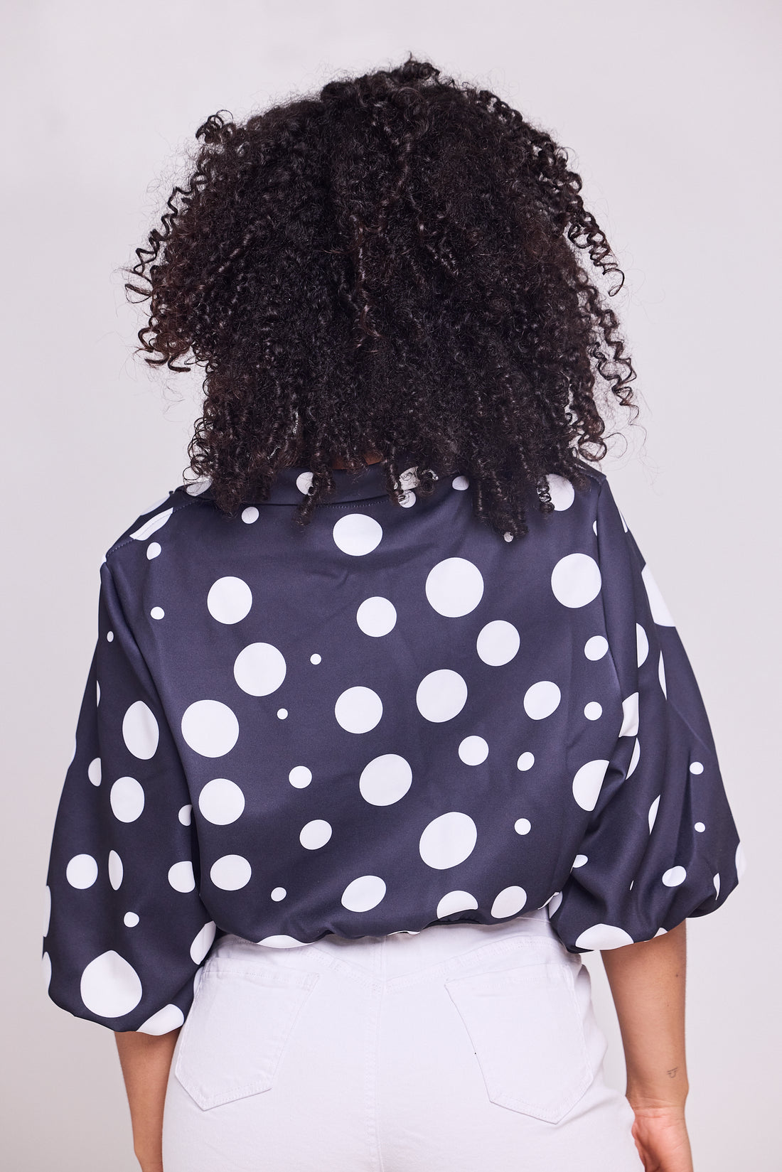 Polka Dot Cropped Jacket