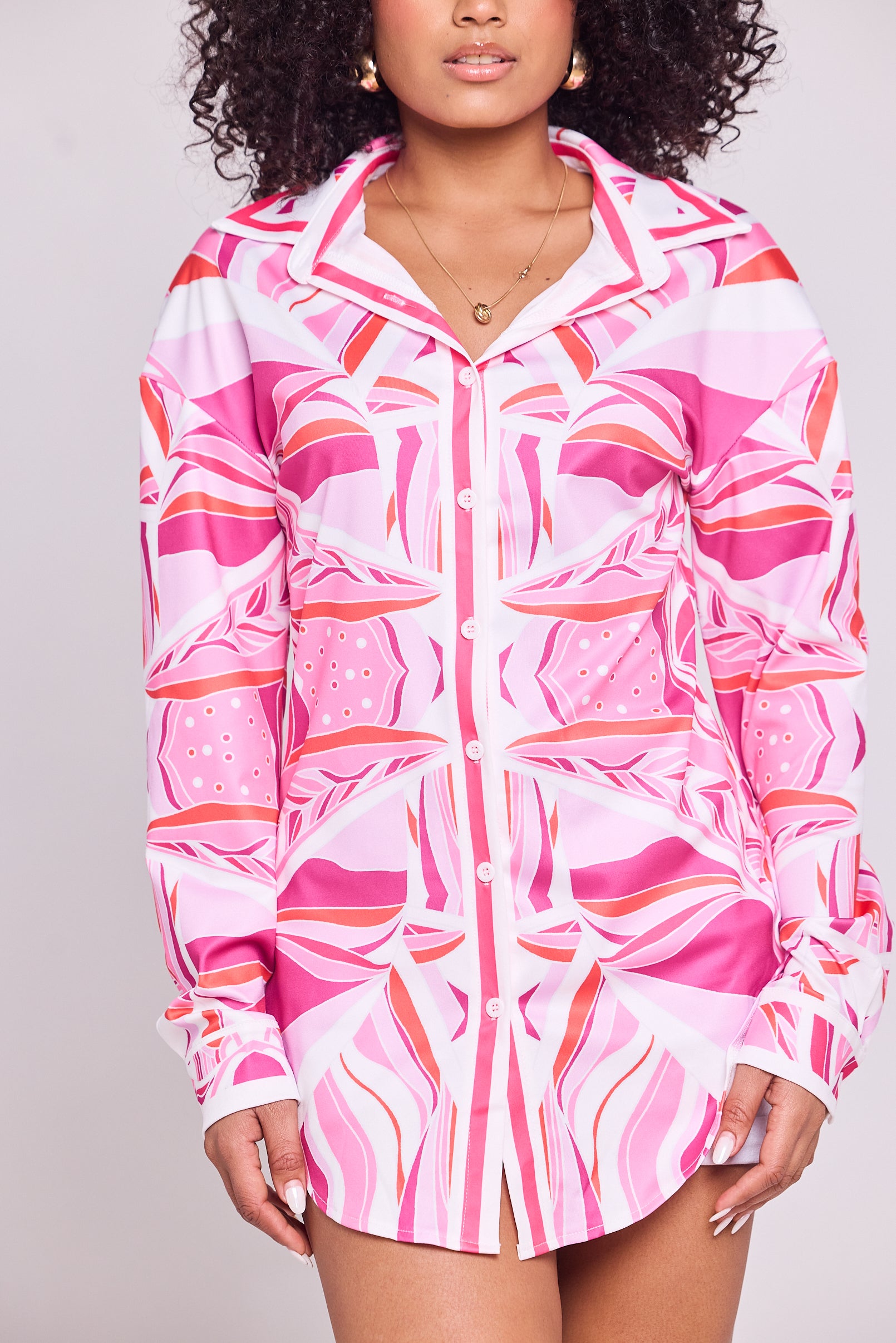 Pink Mirage Abstract Shirt