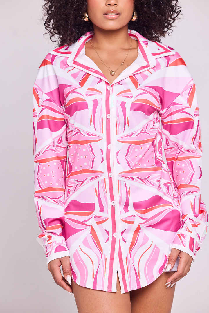 Pink Mirage Abstract Shirt