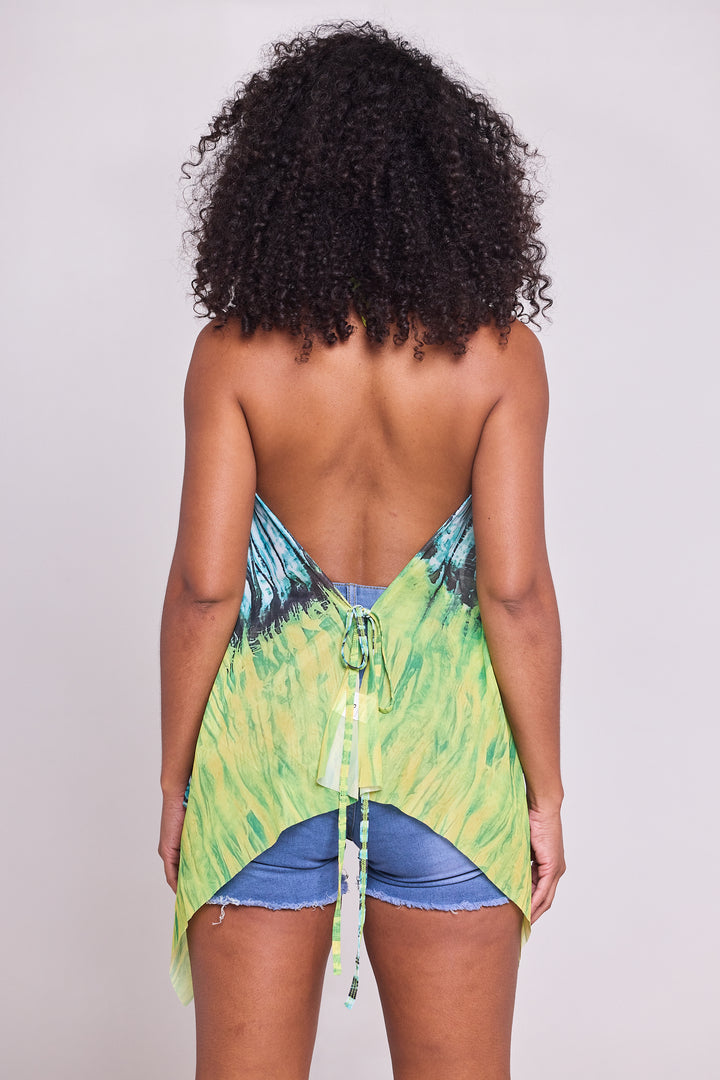 Tropical Waves Tie-Dye Top