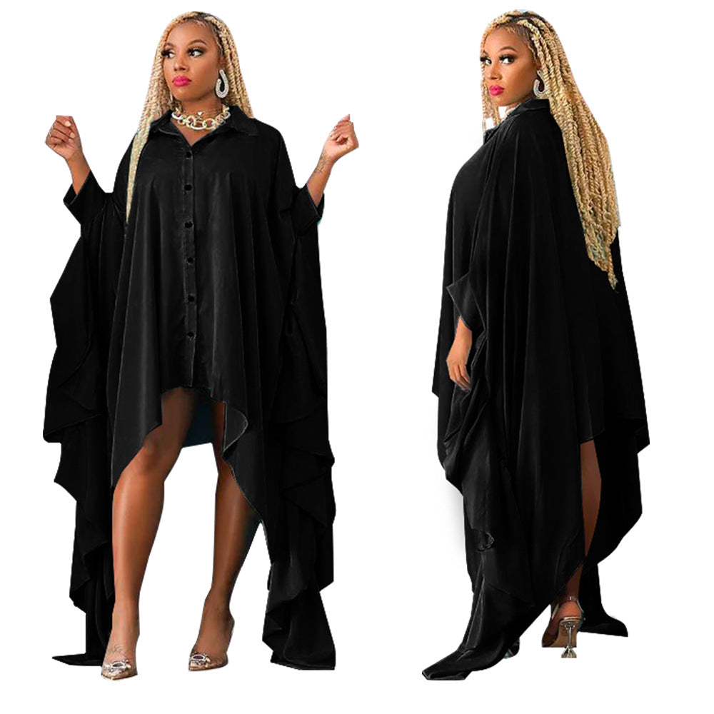Irregular Bat Sleeve Dress
