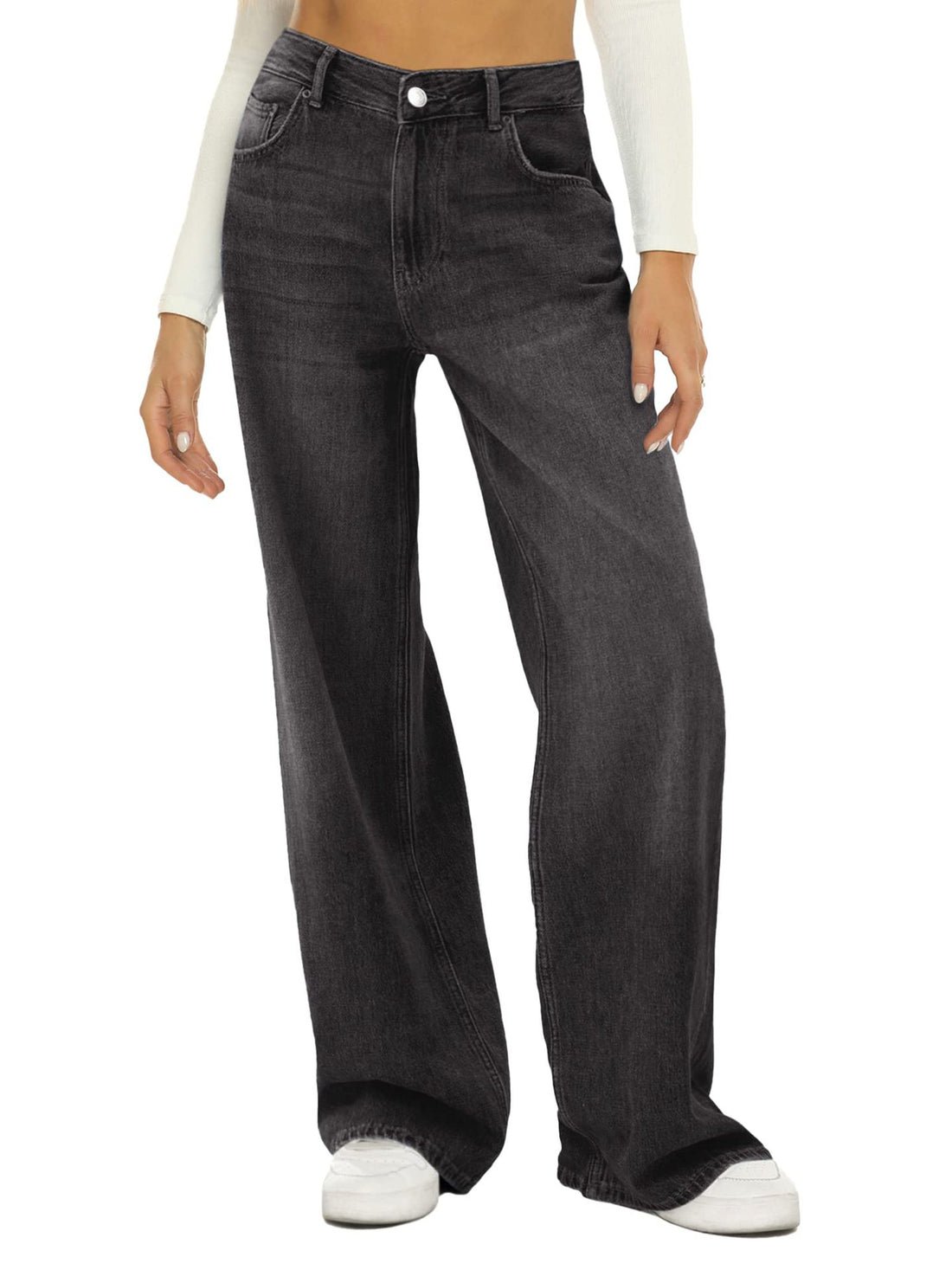 Loose wide leg jeans for women