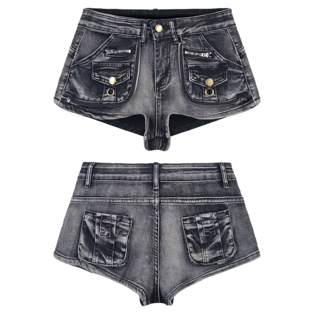 Washed and worn low rise jeans for women