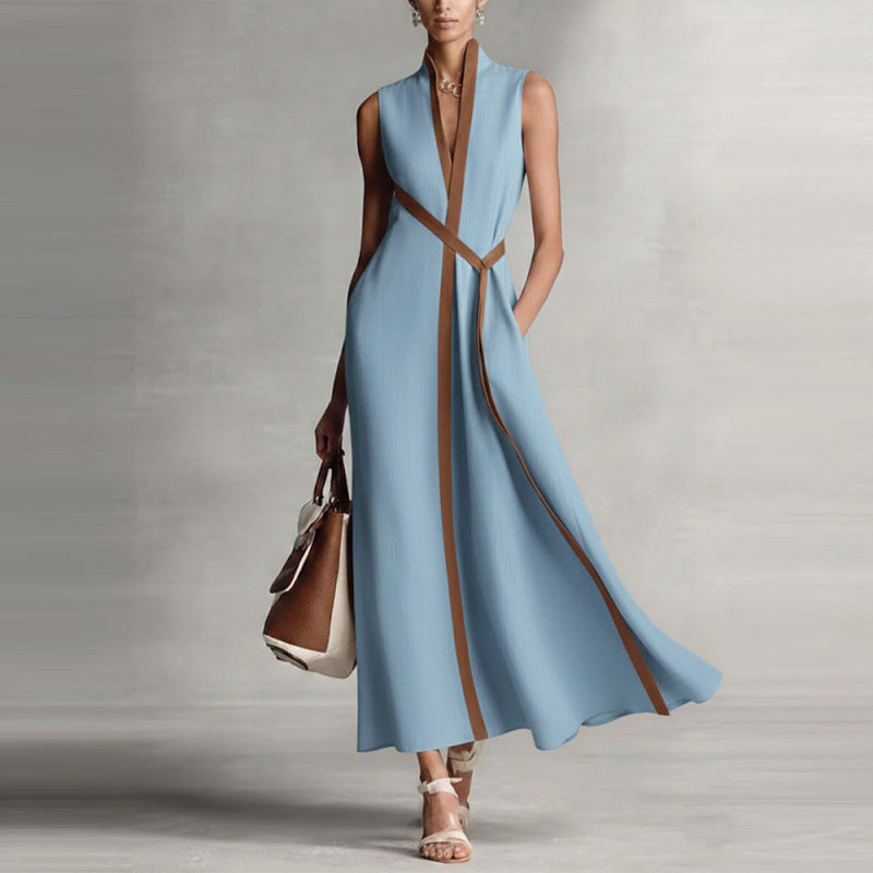 Color blocked sleeveless dress