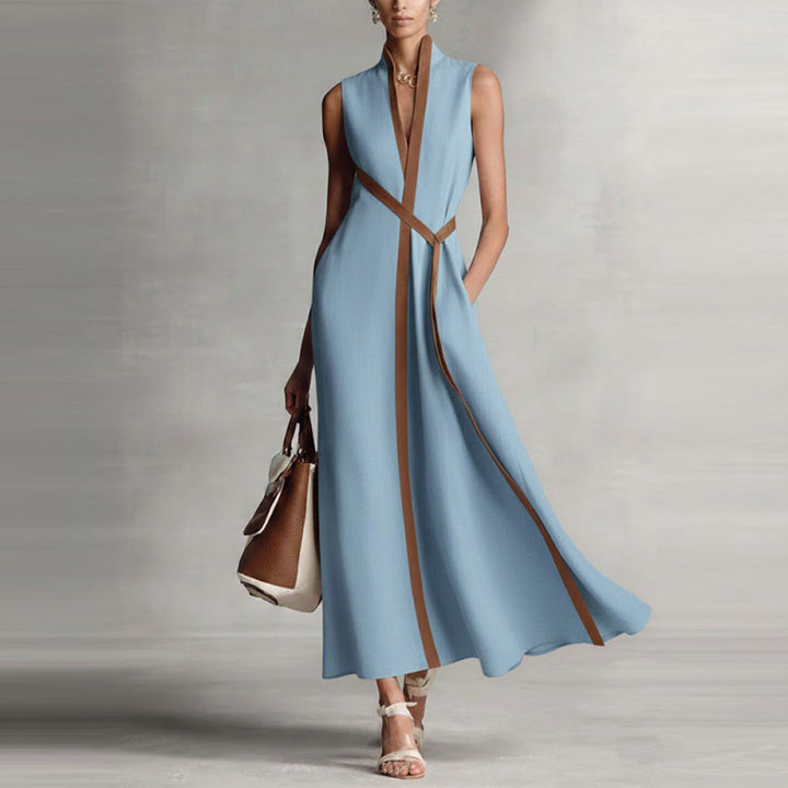 Color blocked sleeveless dress