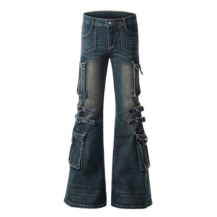 Multi pocket low waist jeans
