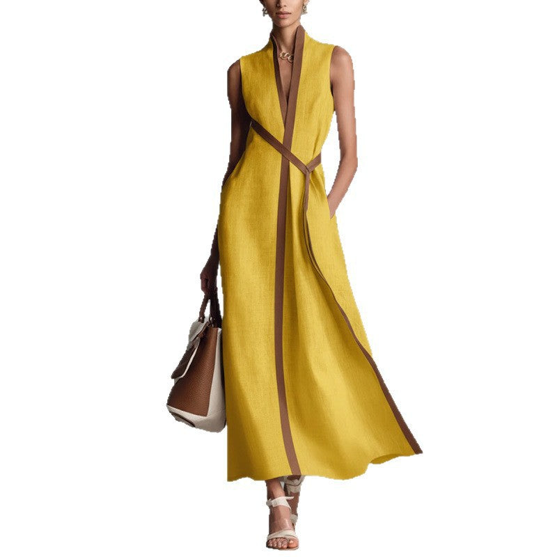 Color blocked sleeveless dress