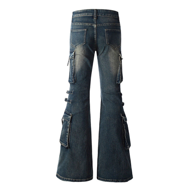 Multi pocket low waist jeans