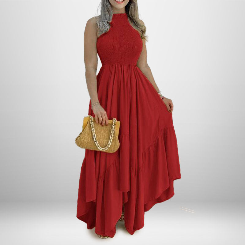 Elegant Pure Color Maxi Dress Sleeveless Casual Fashion Dress