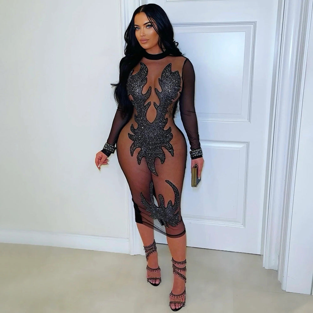 Transparent sequin dress